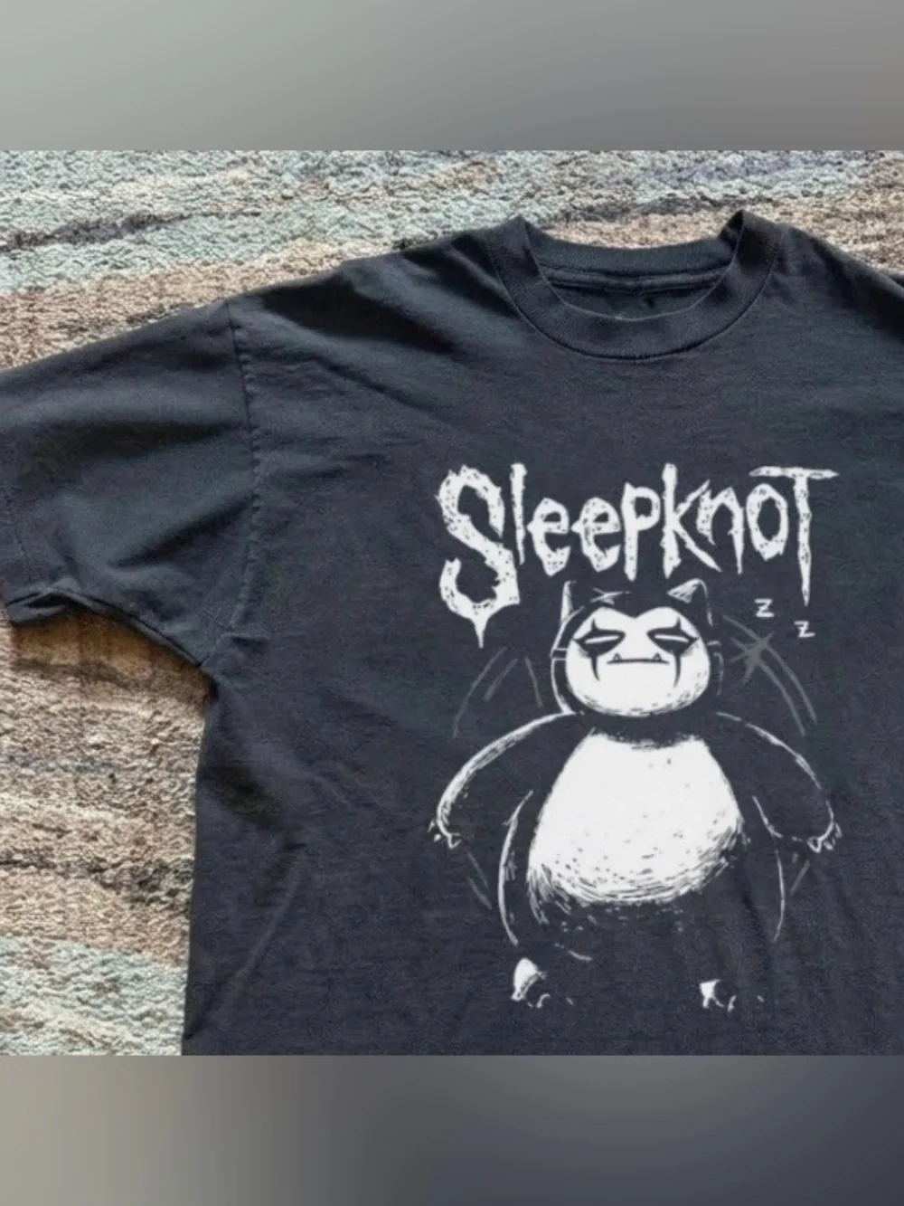 Sleepknot Snorlax Metal Parody Black Heavy Graphic T-Shirt